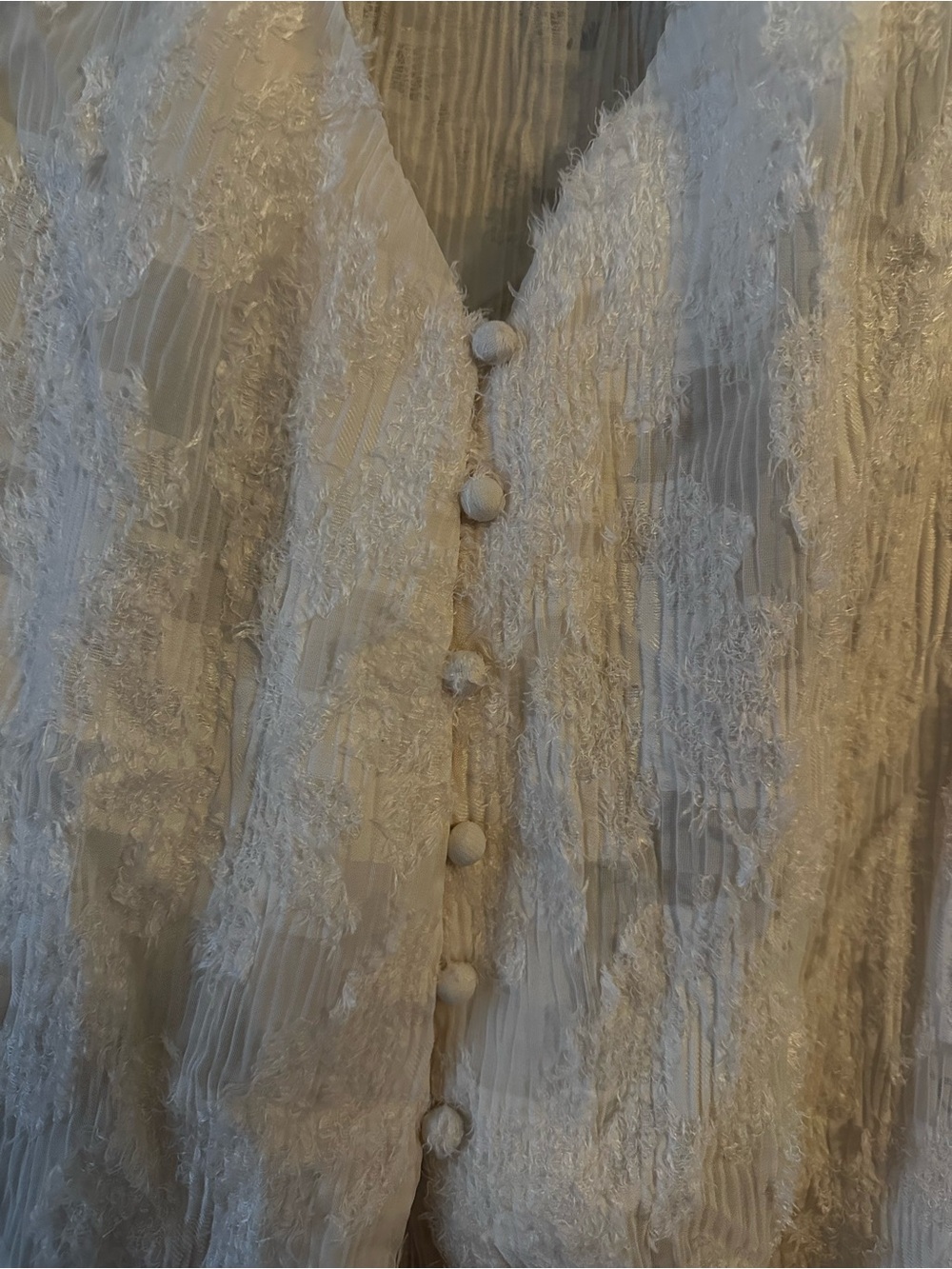 Commense White Textured Button-Front Top - Picture 4 of 6